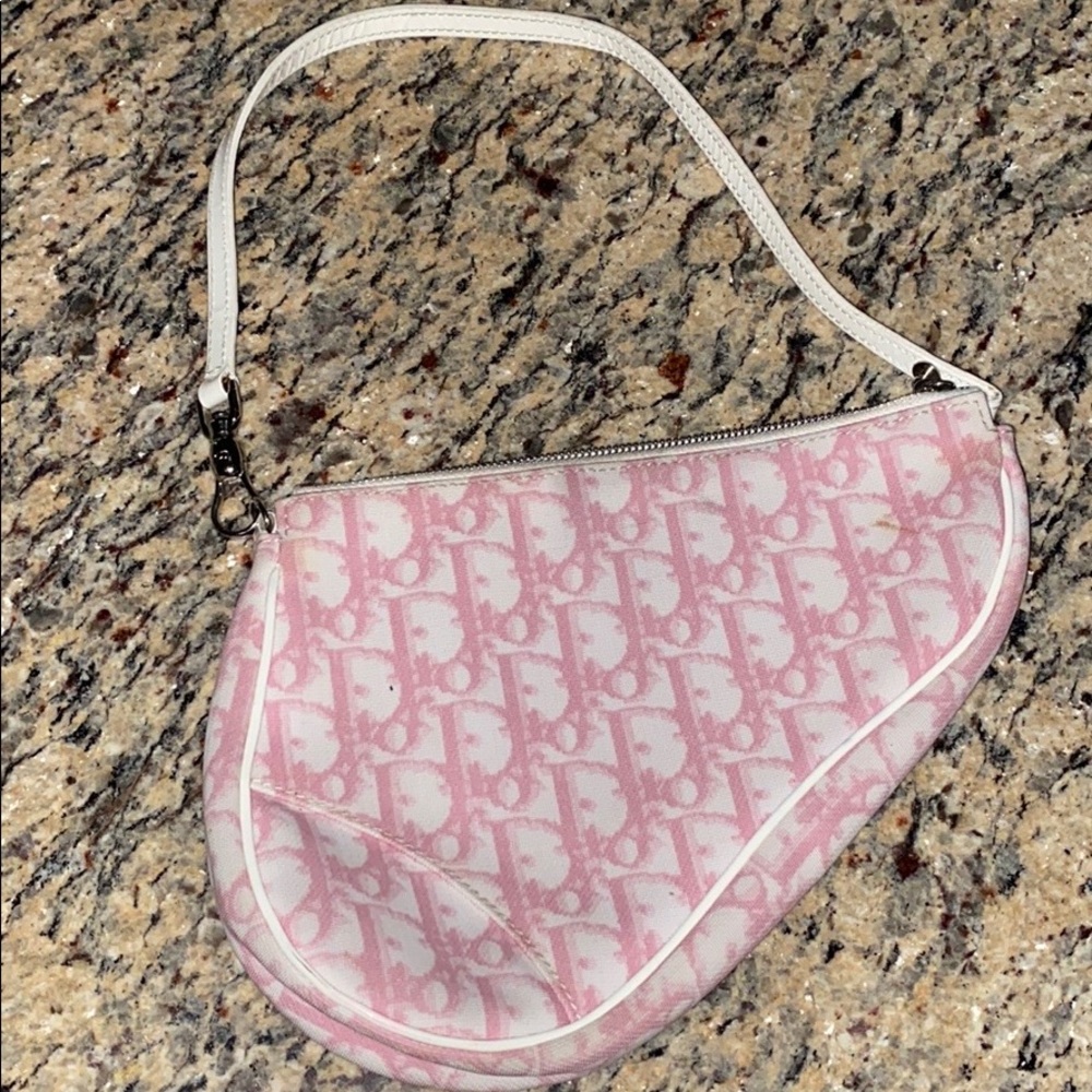 Vintage Pink Dior Saddle Bag